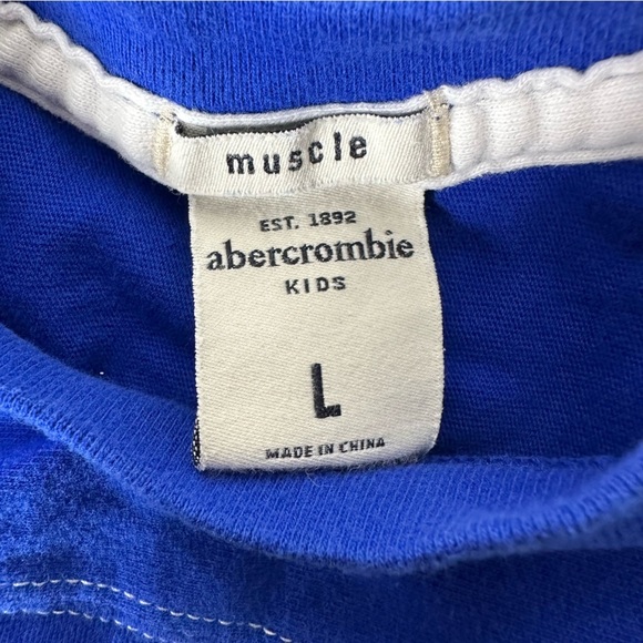 Abercrombie  kids blue 92 football t shirt size L - Picture 9 of 10